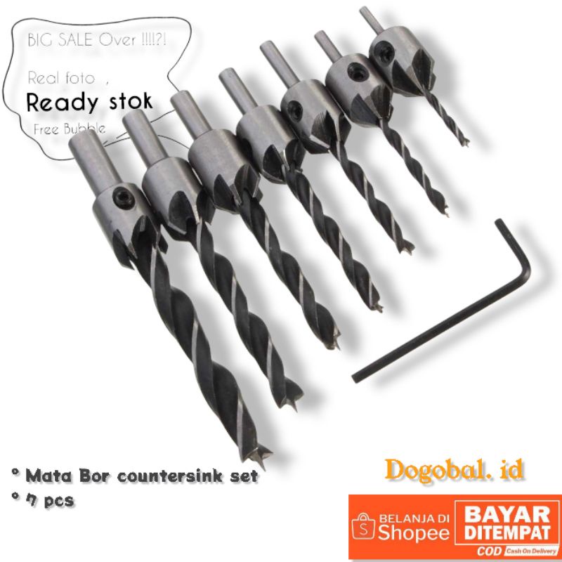 Mata bor kayu countersink Mata bor countersink kayu panjang 7 pcs