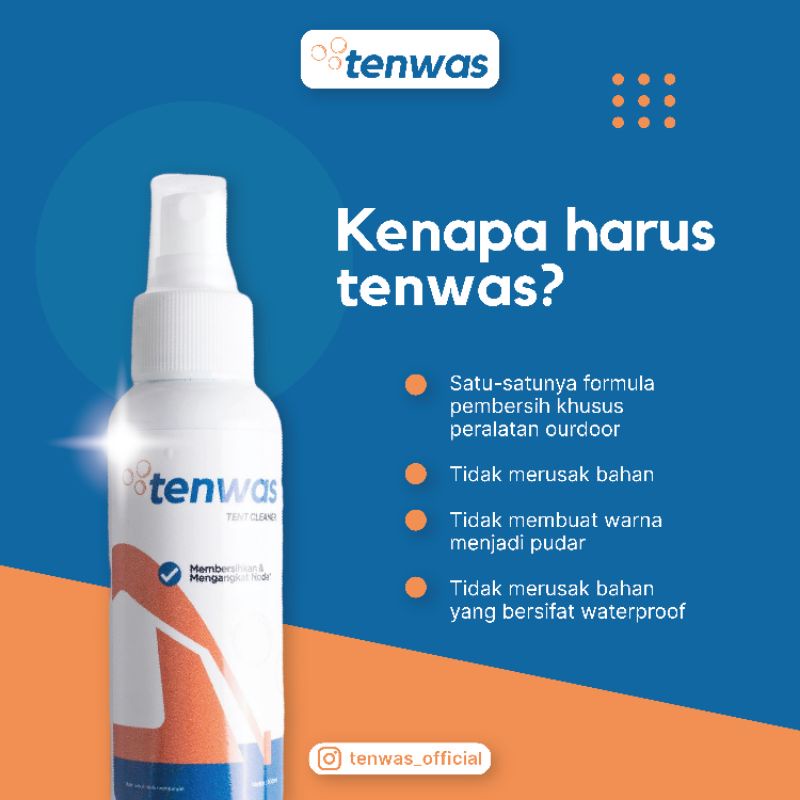 Tenwas Tent Cleaner Spray Flat Liquid Cairan Pembersih Tenda Peralatan Outdoor Hiking Camping Kemah