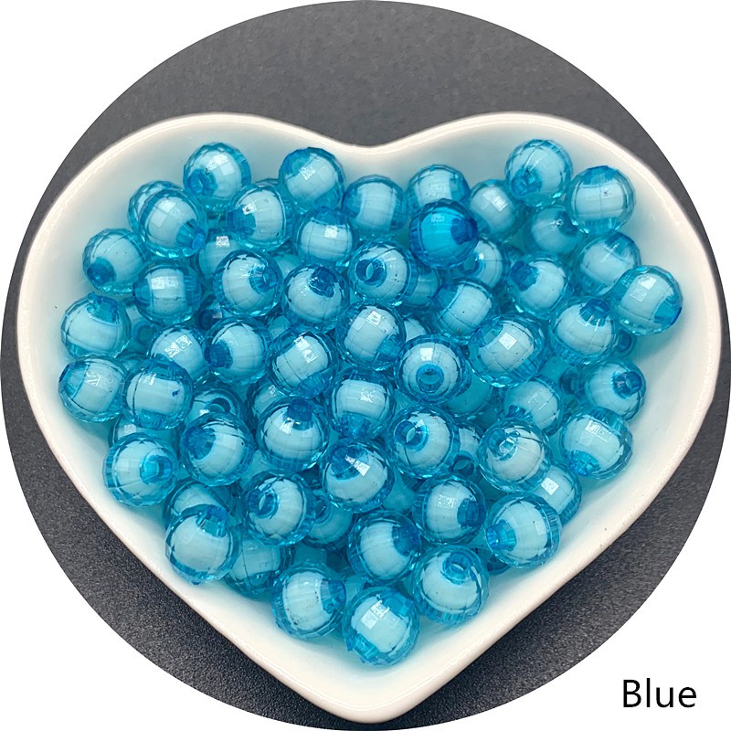 50pcs Manik-Manik Spacer Warna Bahan Akrilik Ukuran 8mm Untuk Membuat Perhiasan Diy