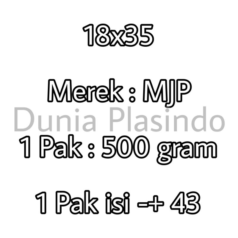 Plastik PP Bening MJP Tebal 0.08 Lebar 18 Uk. 18x20 18x25 18x30 18x35