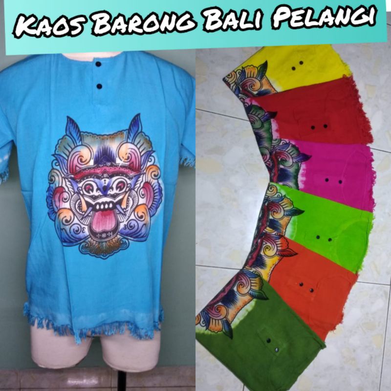 Baju Kaos Dewasa Motif Bali/ Kaos Baronk Bali