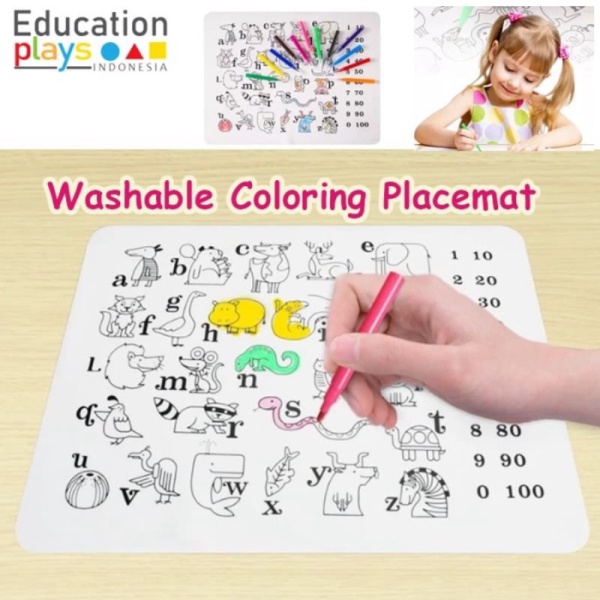 

Washable Silicone Coloring Placemat similar to ohmymats Mainan Edukasi Murah