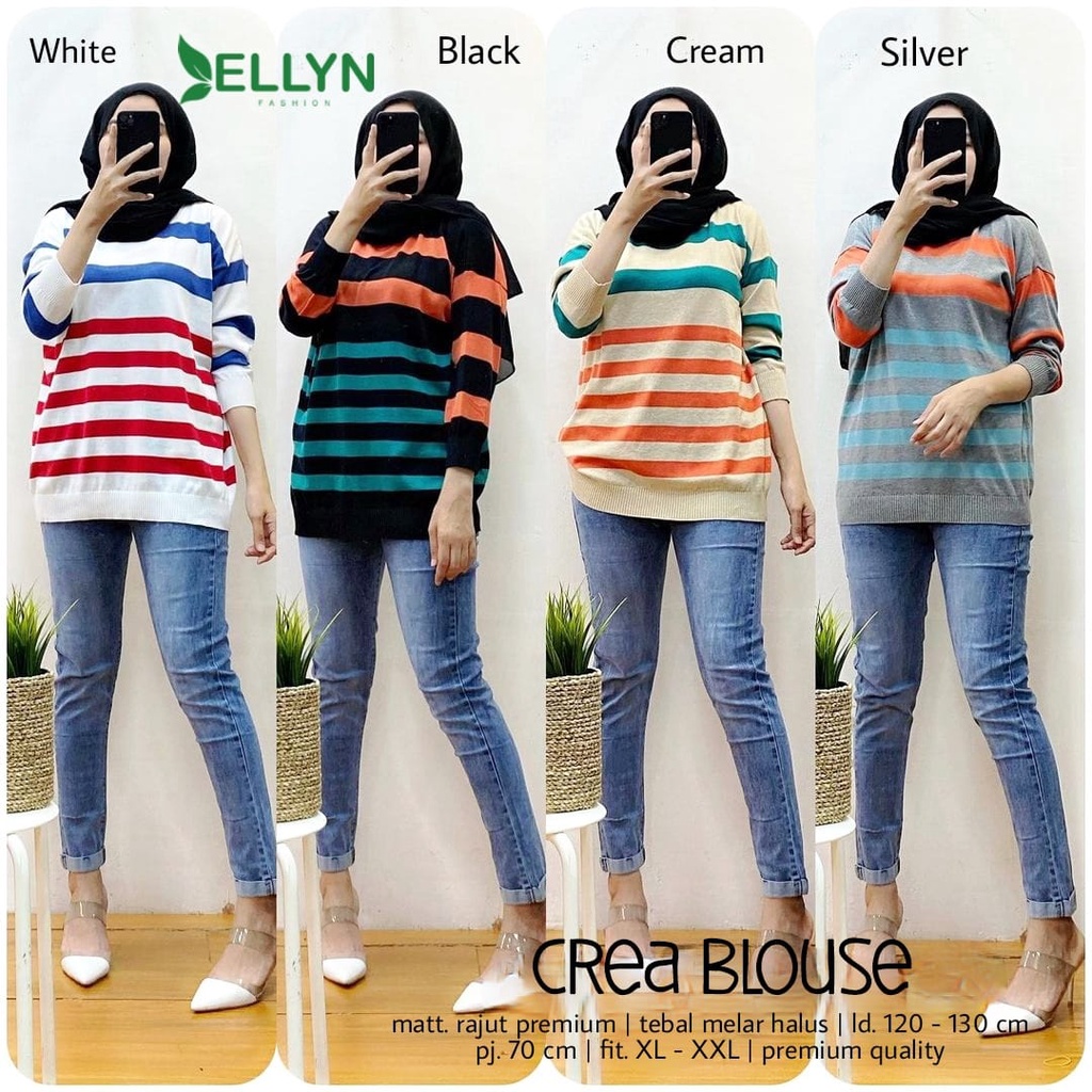 crea blouse rajut | rajut korea | rajut import | blouse korea
