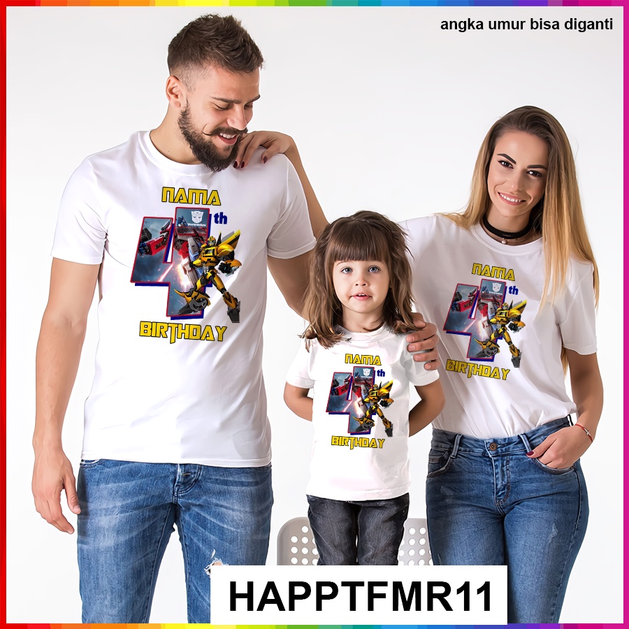 Baju Kaos ANAK DAN DEWASA TRANSFORMER COUPLE (FREE NAMA)