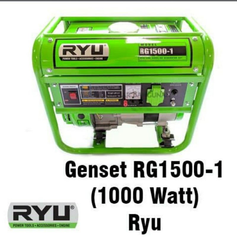 Genset Bensin 1000 Watt 4 Tak RYU RG 1500-1 / Genset