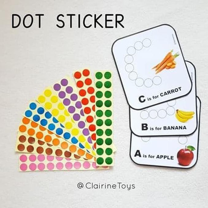 

Stiker Bulat / Sticker Dot 13Mm Warna Warni Perlengkapan Montessori