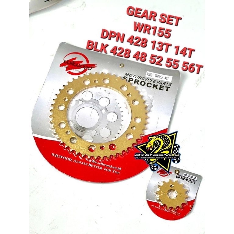 Gear set sss wr155 / Gear set wr155 / gear belakang sss wr155 / gear paket wr155 / gear sss wr155