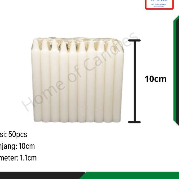 ♩ Lilin Doa Putih Kecil Polos | Lilin Rohani| Lilin Natal isi 50pcs ☁