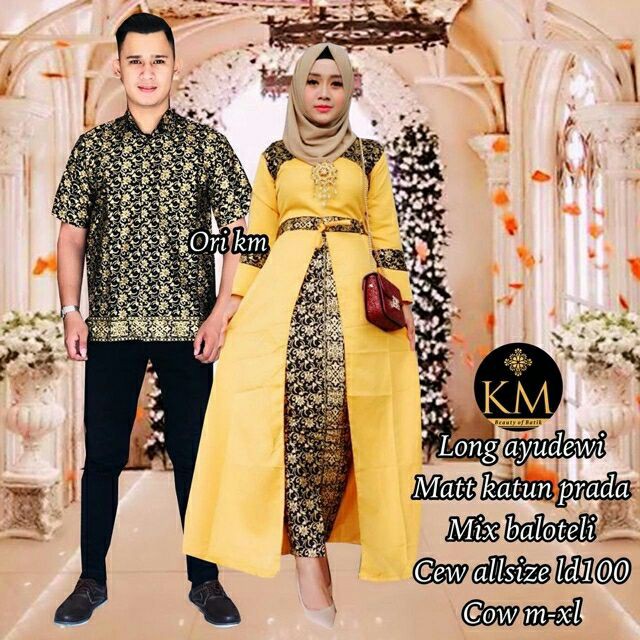Couple dress BATIK  mix brokat ungguljaya couple kondangan