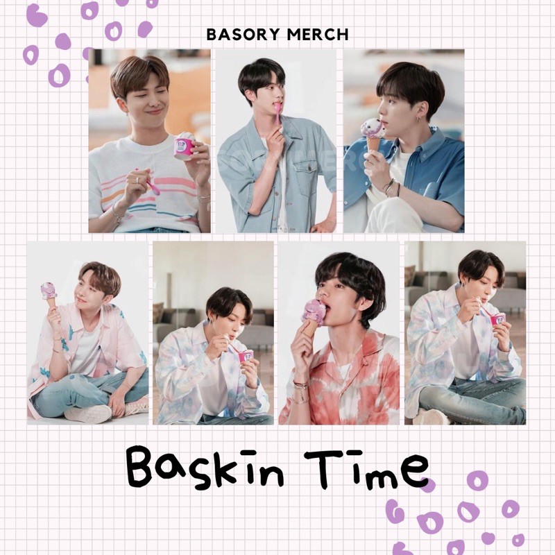 [READY STOCK] BTS PHOTOCARD 7PCS BASKIN ROBBINS TIME KPOP