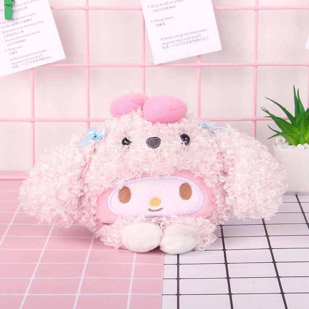 Lanfy My Melody Plush Toy Lucu 20 cm Kuromi My Melody Pompom Purin Ornamen Kitty Kuromi Boneka Mainan