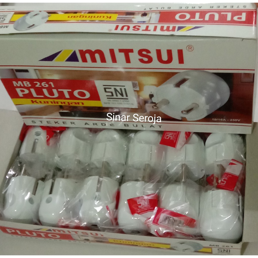 Steker Arde Bulat pagoda / Colokan Bulat Pluto Mitsui MB 261 Kuningan