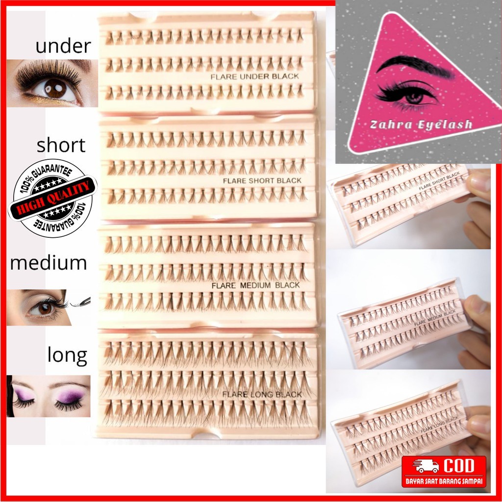 Bulu mata tanam Eyelash Extension BuluMata Halus Lembut Natural Flare 60 helai lentik