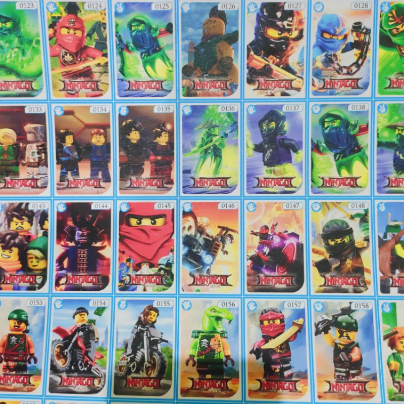 gambar poster adu gepok isi 100   / mainan kartu / mainan anak murah  / kartu gepok / umbul umbulan-Ninjago