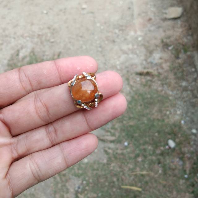 Cincin wanita batu fosil mani gajah madu