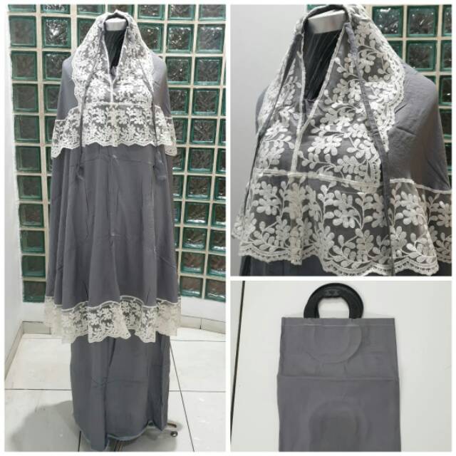 MUKENA RAYON RENDA ORGANDI MOTIF BUNGA PUTRI MALU