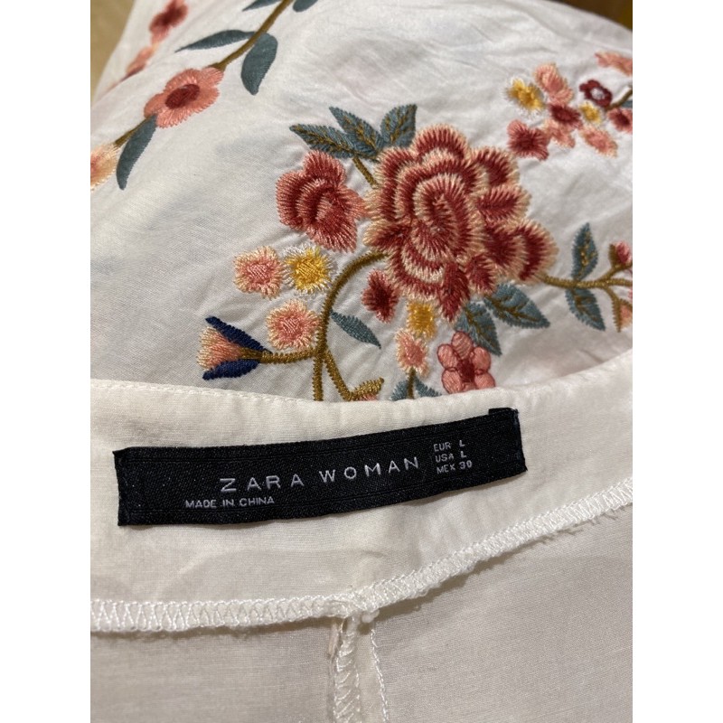ZARA woman preloved floral embroidery rajut flower oversized