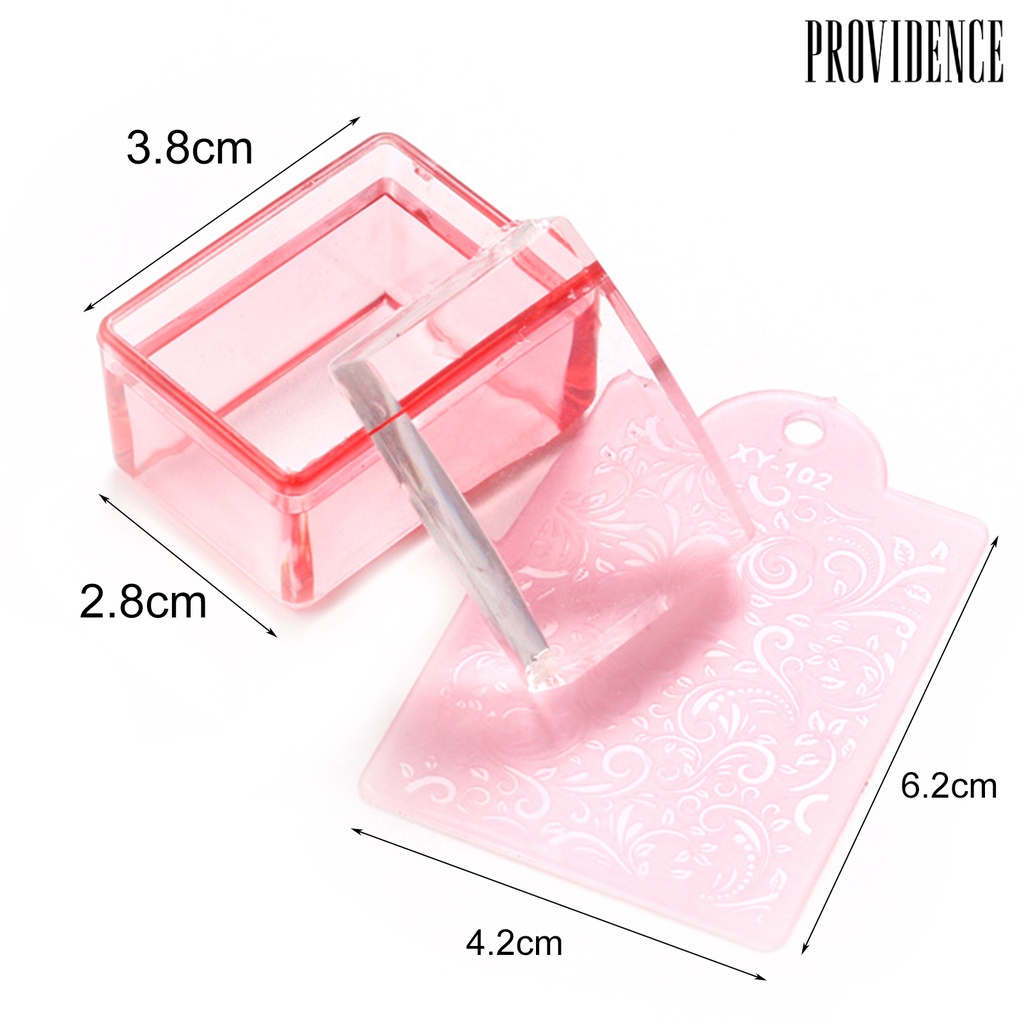 Providence Nail Square Stamper Easily Clean Print Image Transparent Silicone Nail Scraper Polish Manicure Plate for Female