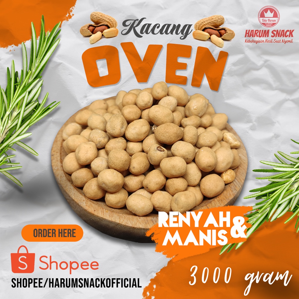 

KACANG OVEN 3000 Gram [Harum Snack Official]