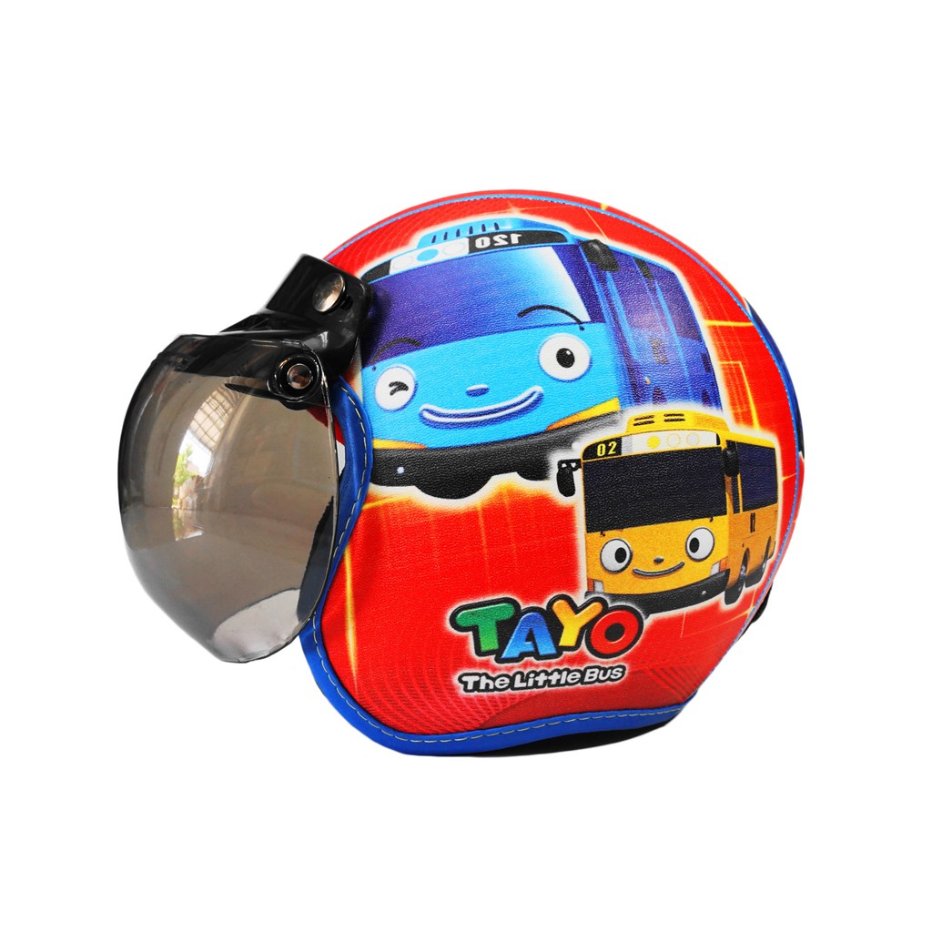 Helm Anak BOGO TAYO THE LITTLE BUS Murah / Helmet Non SNI / Helm Karakter Kartun Lucu / Helm Anak Cowok Laki Laki 3 4 5 6 7 Tahun