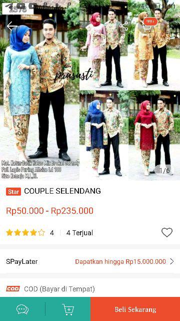 Zola_batik Batik Couple Kebaya Brokat Set Selendang 2578 - Andhara - Kebaya Selendang Cendrawasih