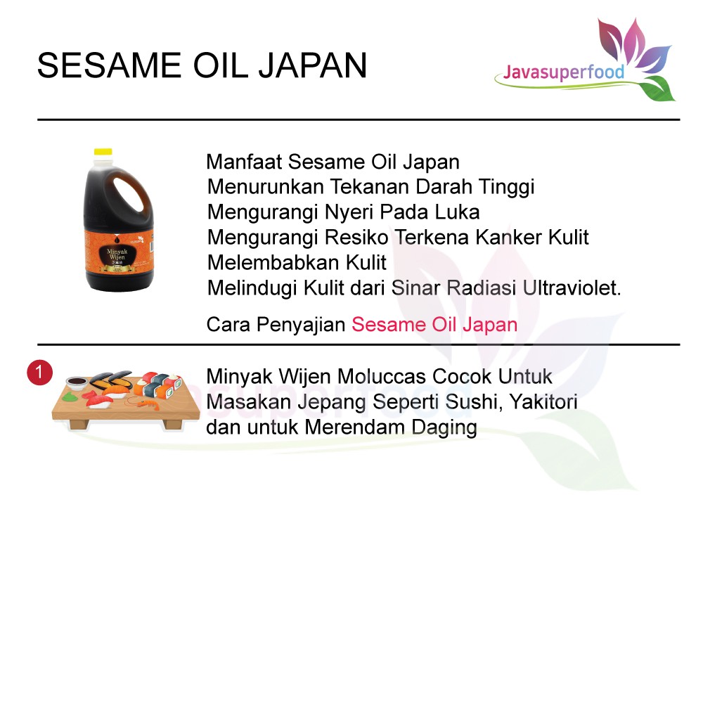 MINYAK WIJEN JAVA SUPER FOOD 1.8 LT / SESAME OIL JAPAN