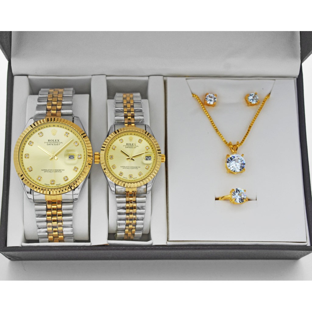JAM TANGAN COUPLE ROLEX TANGGAL AKTIF BOX EXCLUSIVE