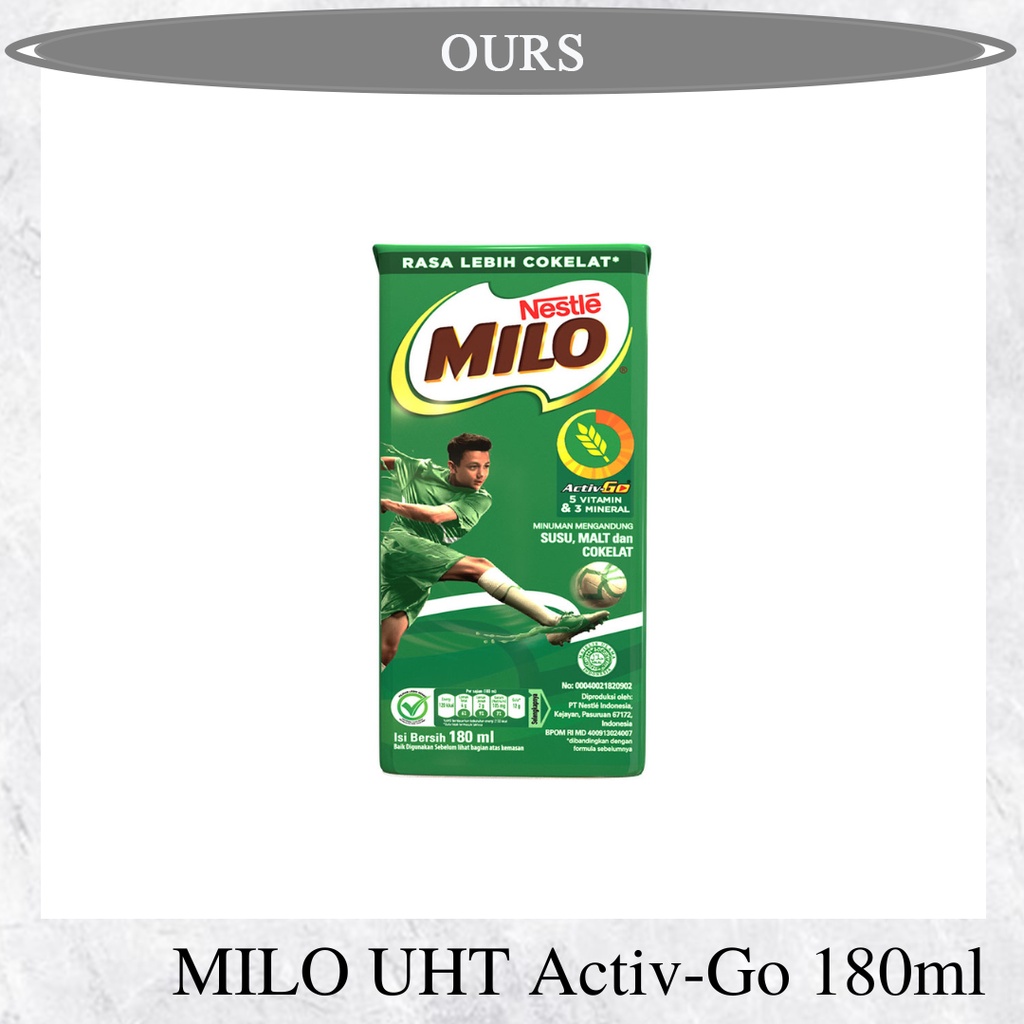 

MILO UHT Activ-Go Pack 180ml susu coklat