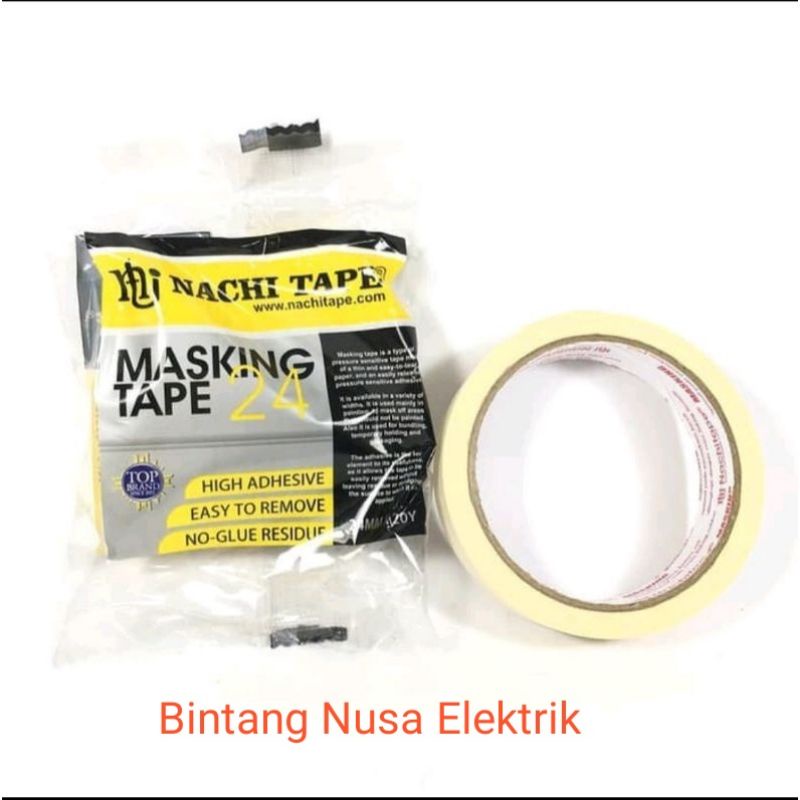 Nachi Isolasi Kertas 1 inch/ Solasi Kertas 1 inch/ Plakband Kertas 1 Inch/ Lakban Kertas 1 inch/ Selotip Kertas 1 inch/ Masking Tape Kertas 1 inch/ Tali Pita Kertas 1 inch/ Perekat Kertas 1 Inch