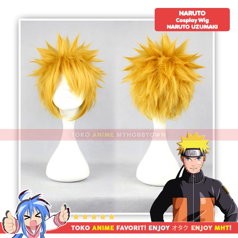 Wig Cosplay Anime Naruto : Uzumaki Naruto Rambut Palsu