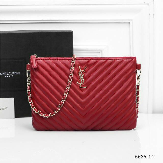 TAS SELEMPANG  YSL O’Case Lambskin GHW WITH BOX 6685-1*