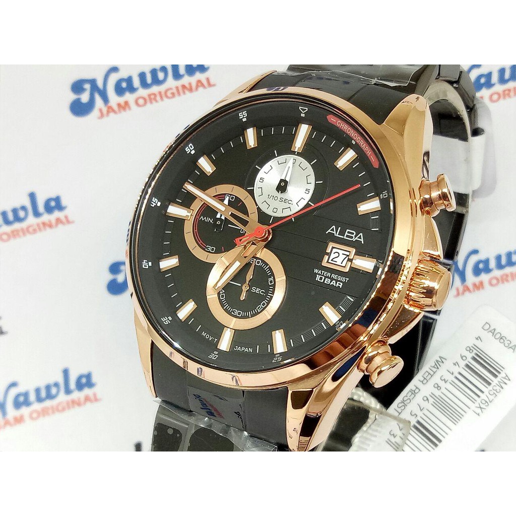 Alba Quartz AM3576X1 Chronograph Rose Gold - Jam Tangan Pria AM3576