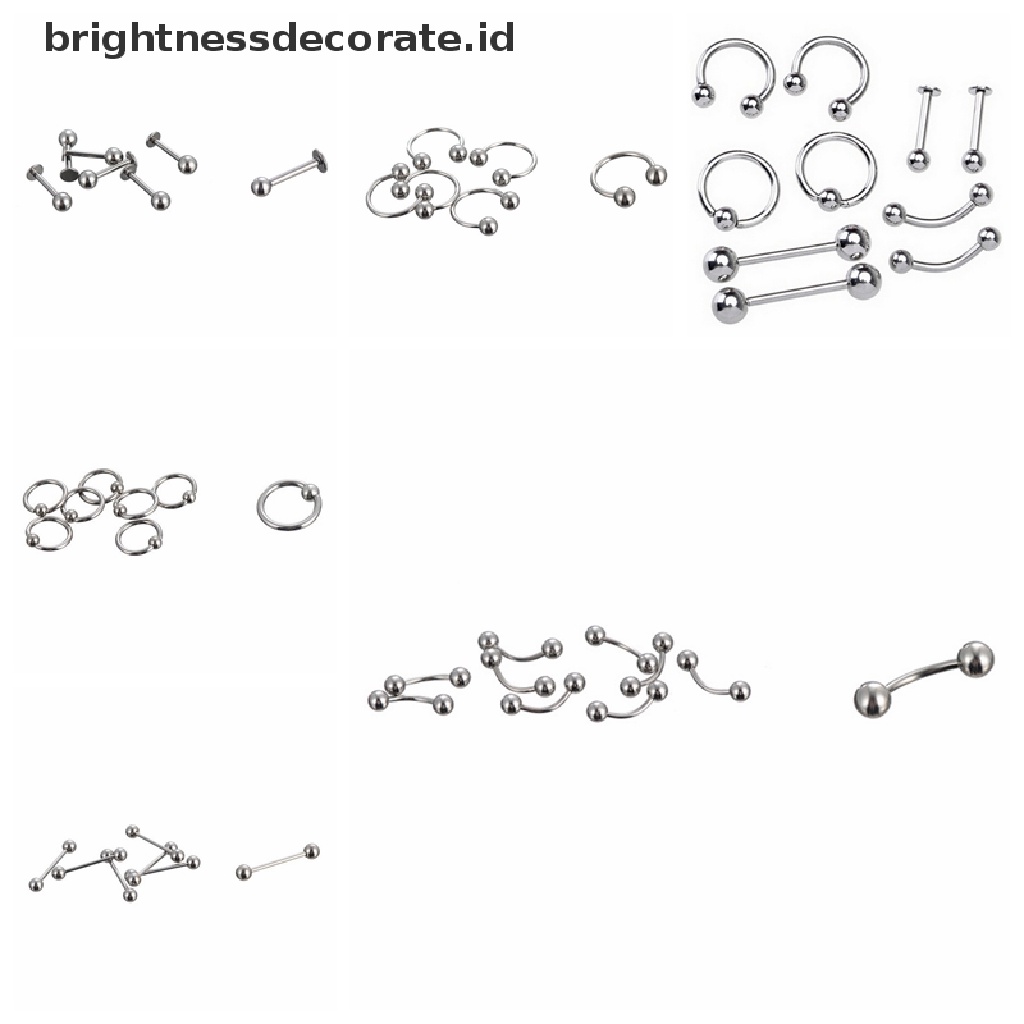 Cincin Tindik Alis Bibir Hidung Tubuh Bahan Stainless Steel