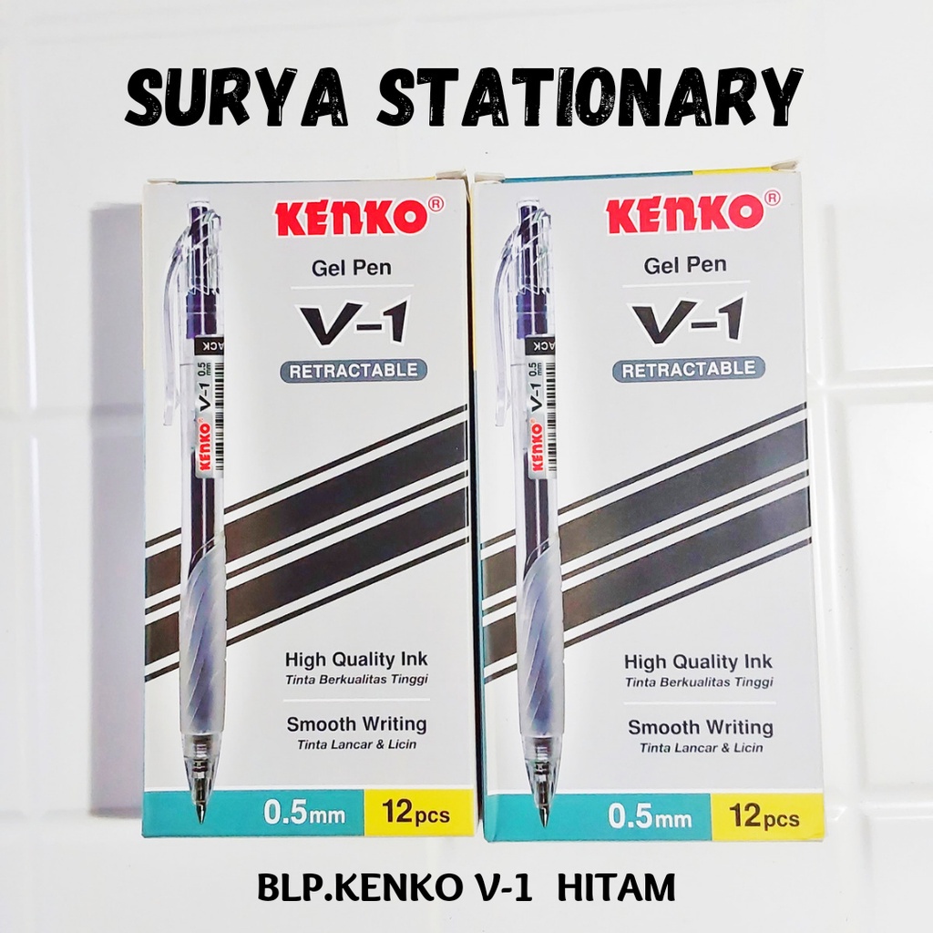 

Pena / Pulpen KENKO GEL PEN V-1 Hitam Retractable