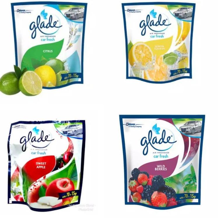 GLADE PENGHARUM MOBIL GANTUNG CAR FRESH / PEWANGI MOBIL / PARFUM MOBIL / CITRUS APPLE LEMON BERRIES 