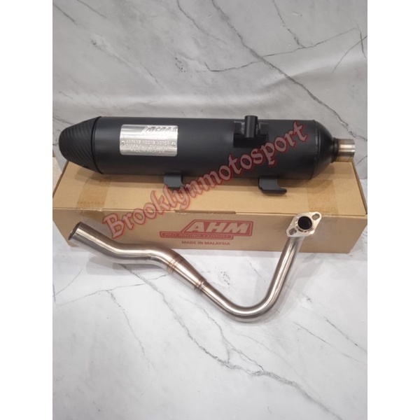 knalpot AHM standar racing motor vario 150 2018 ujung knalpot motif karbon 100% original
