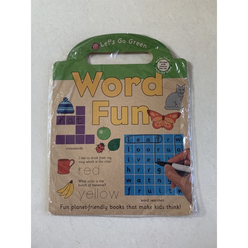 priddy word fun go green book recycled paper buku anak crosswords new