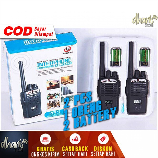 Permainan Walkie Talkie 2 PCS HT Anak Flyrose Kids Mainan Alat Komunikasi Walki Talki Mini