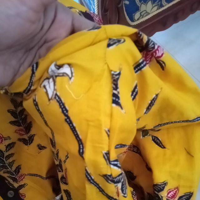 Qnunbatik Batik Keluarga/family Gamis Muslim Adelia Madura Kuning
