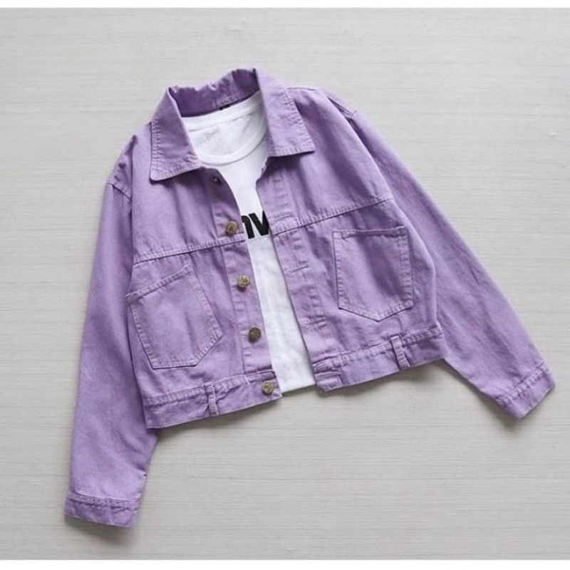 jaket Lilac . jaket crop. jaket kekinian . jaket denim . jaket jeans