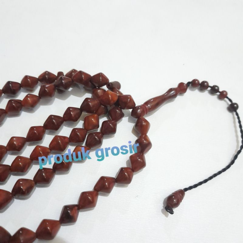 TASBIH KAOKA WAJIK WARNA COKLAT 8MM 99BUTIR