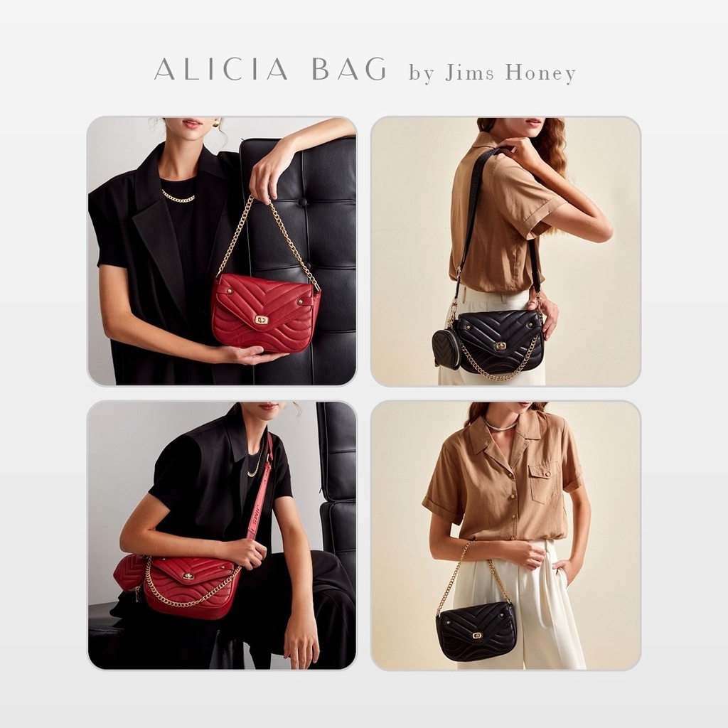 Alicia Bag JimsHoney Original Tas Selempang Wanita murah realpic cod free wallet official store