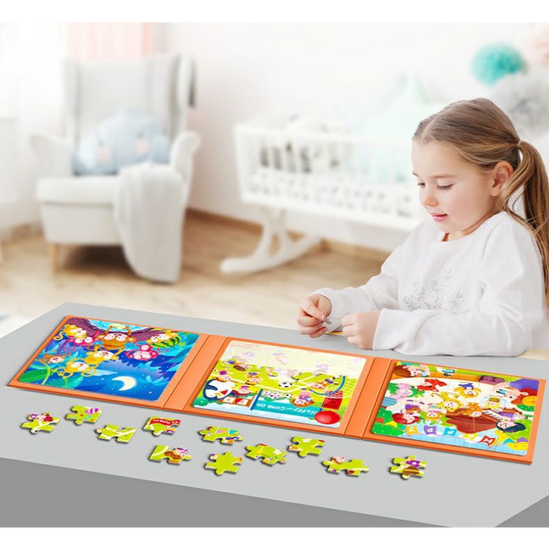 Buku Magnet Puzzle Book Level Buku Edukasi Anak Jigsaw Kado Ultah Hadiah Bayi Baby Born Gift