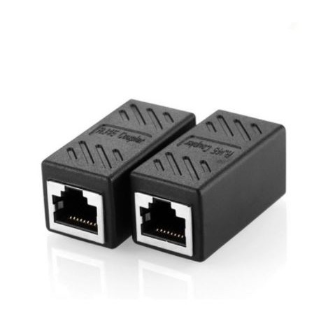 Connector Barrel rj45 coupler 1-1 cat 5 5e 6 6e 6a 7 ethernet gigabit - Konektor barel lan female single