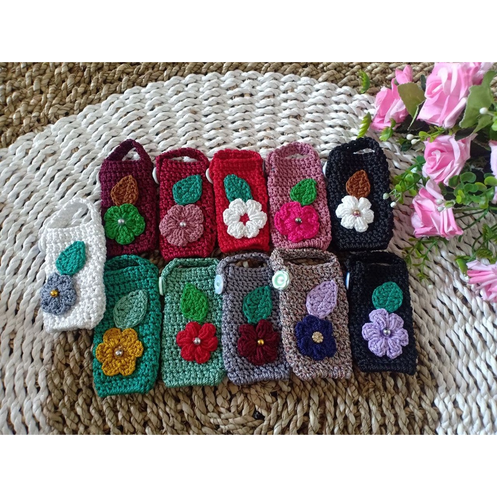 Tempat Hand Sanitizer Gantung Rajut  Holder Hand Sanitizer