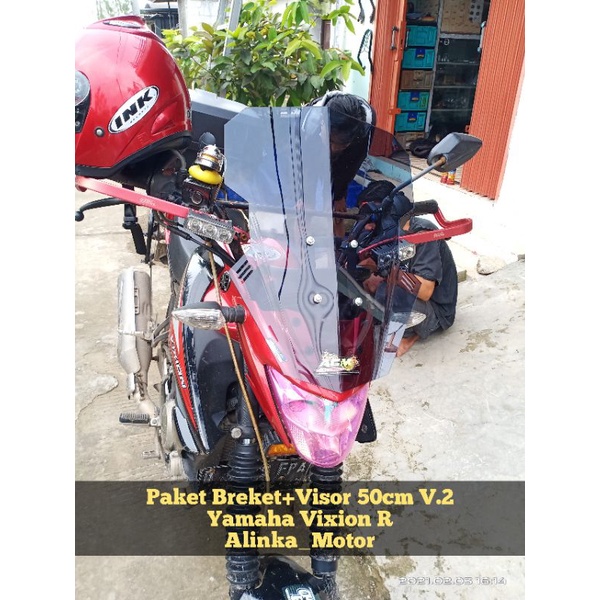 PAKET Breket+Visor 50cm V.2 Yamaha VIXION R | ALLNEW VIXION Visor Vixion Windshield Visor Custom Vis