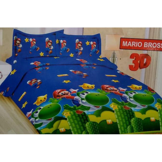 Sepre Bonita Mitif, Sprei Bonita Mario Bross No.1 King 180 Seprai Bros Lompat Yoshi Kaktus ,Bahan