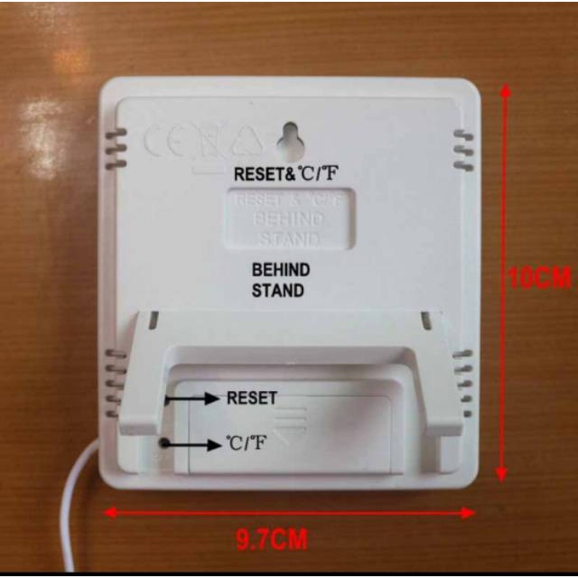 HTC2 Termometer Suhu Higrometer Clock Temperatur Humidity Meter Kelembapan Ruangan Kantor HTC 2