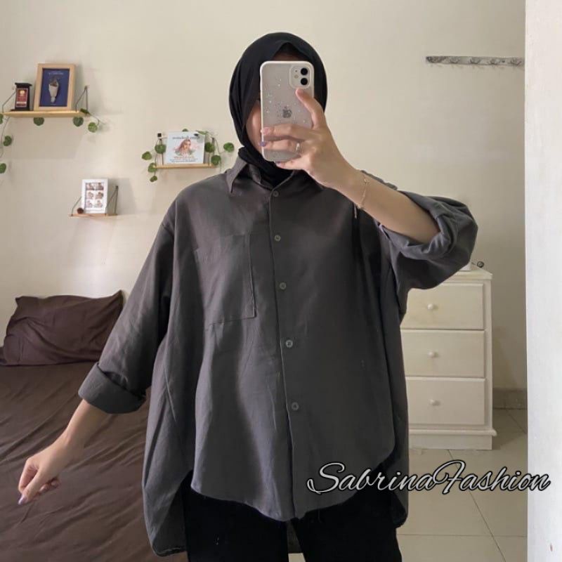 Kemeja Oversize Wanita | Kemeja Linen Olivia Shirt