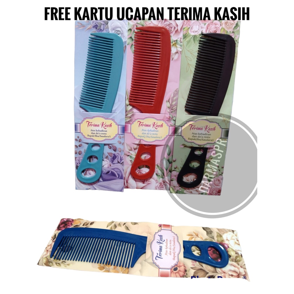 Souvenir Sisir  Lubang tiga 17,5cm Kemasan Alas dan Plastik Souvenir Pernikahan Murah
